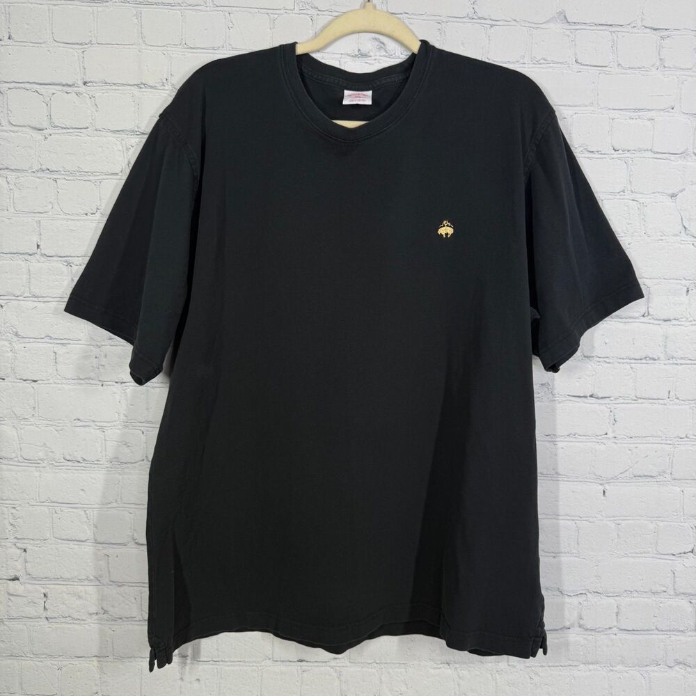 Brooks Brothers Short Sleeve Tee Shirt Men XXL Black Classic Fit Knit Crew Neck